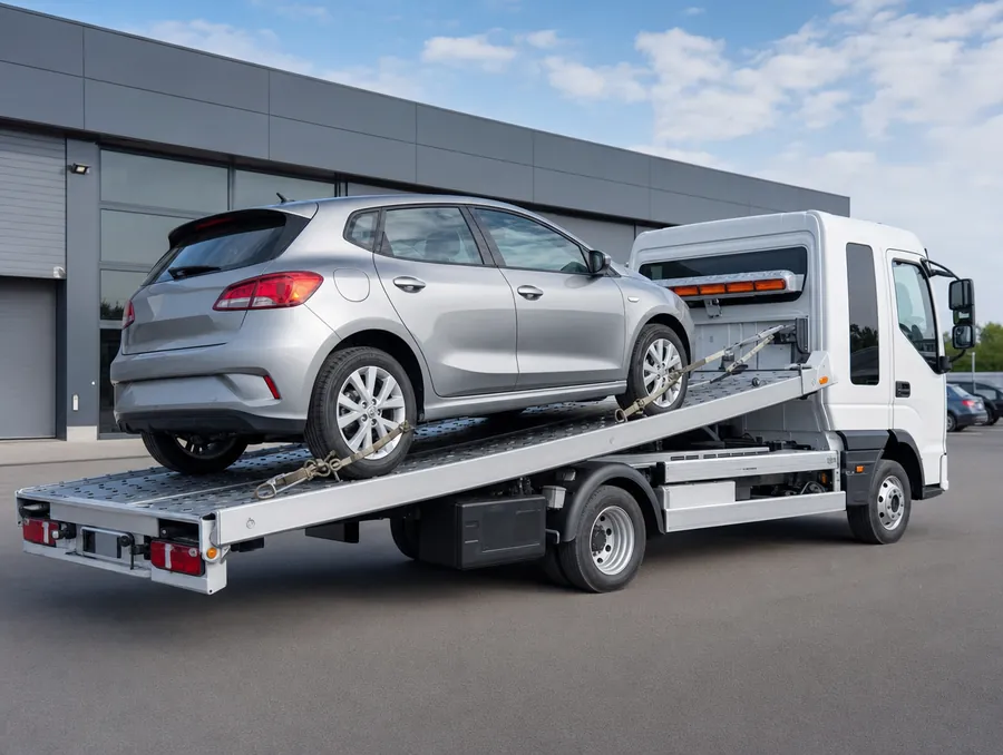 Autotransporter mit angekauftem Fahrzeug