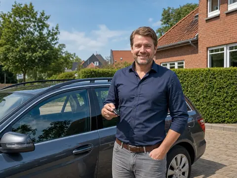 Verkäufer aus Olpe mit dem verkauften Fahrzeug